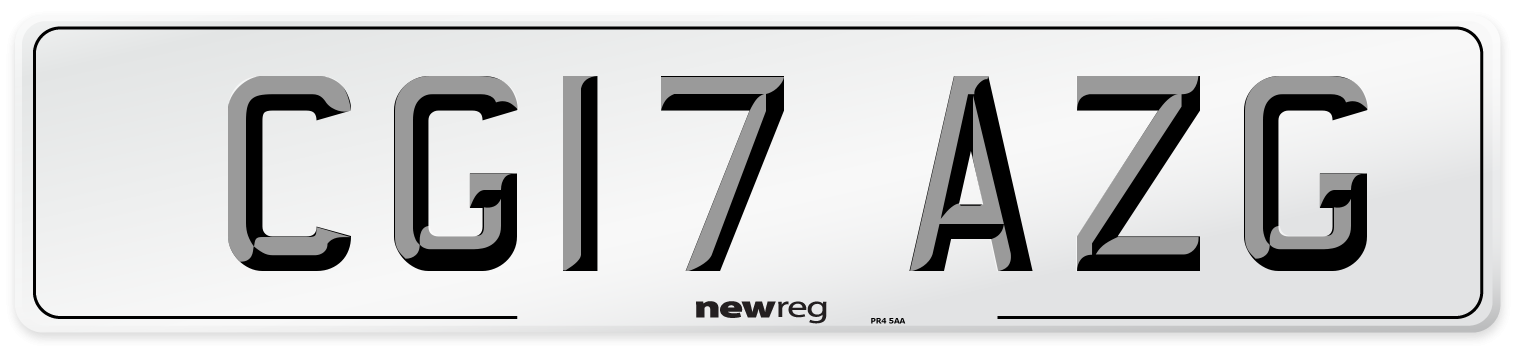 CG17 AZG Number Plate from New Reg